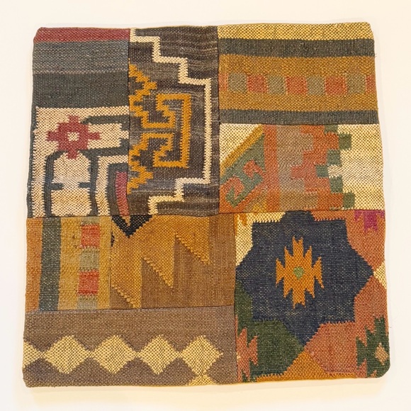 Handmade 24”x24” Turkish Kilim Patchwork Pillow Covers - Picture 10 of 12